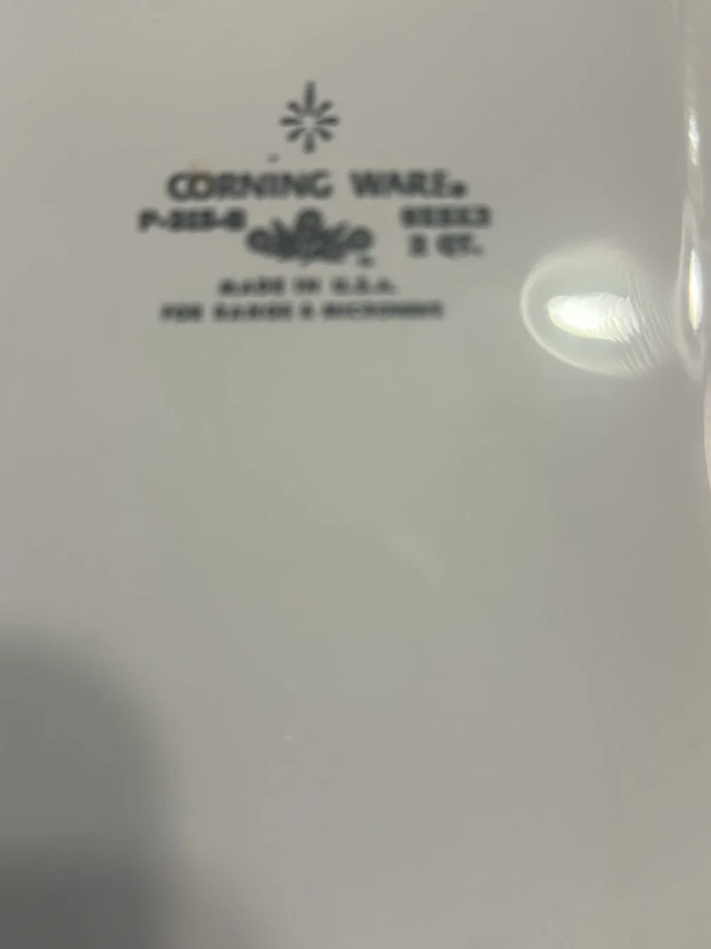 Corningware White Casserole Dish with Yellow and Brown Floral Pattern